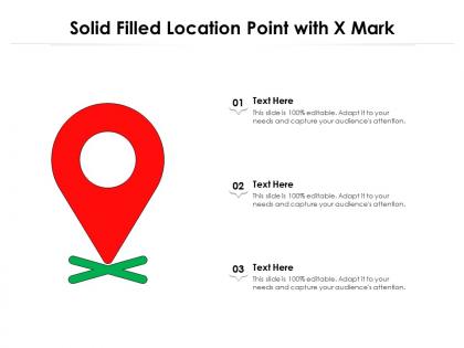 Solid filled location point with x mark