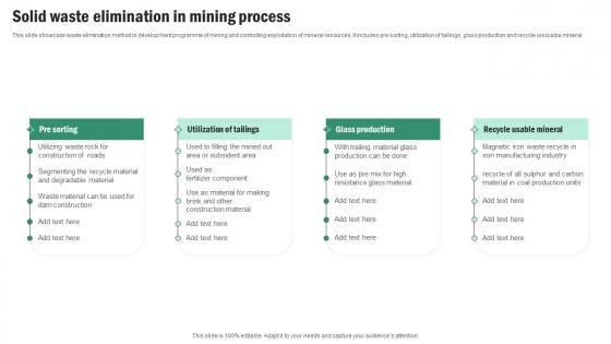 Solid Waste Elimination In Mining Process