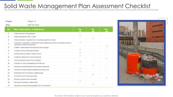 Solid Waste Management Plan Assessment Checklist