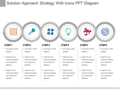 Solution approach strategy with icons ppt diagram