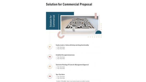 Solution For Commercial Proposal One Pager Sample Example Document