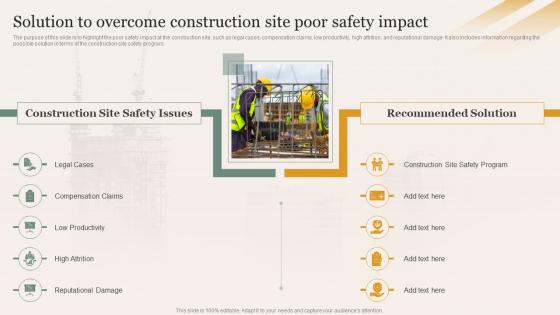 Solution To Overcome Construction Site Poor Safety Enhancing Safety Of Civil Construction Site