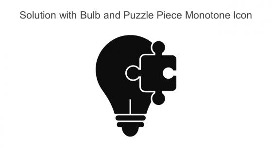 Solution With Bulb And Puzzle Piece Monotone Icon In Powerpoint Pptx Png And Editable Eps Format