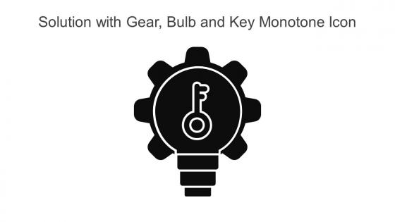 Solution With Gear Bulb And Key Monotone Icon In Powerpoint Pptx Png And Editable Eps Format