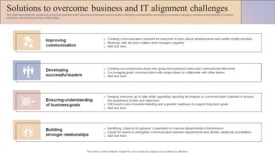 Solutions To Overcome Business And It Alignment Challenges Business And It Alignment