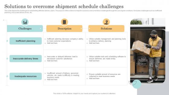 Solutions To Overcome Shipment Schedule Challenges