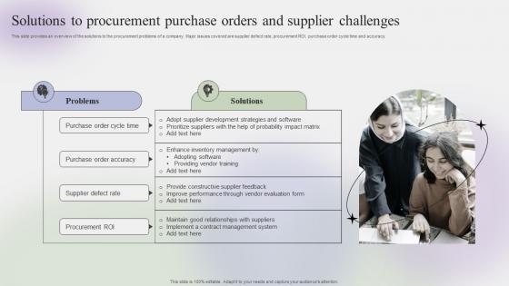 Solutions To Procurement Purchase Orders Steps To Create Effective Strategy SS V