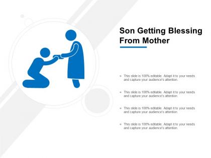 Son getting blessing from mother