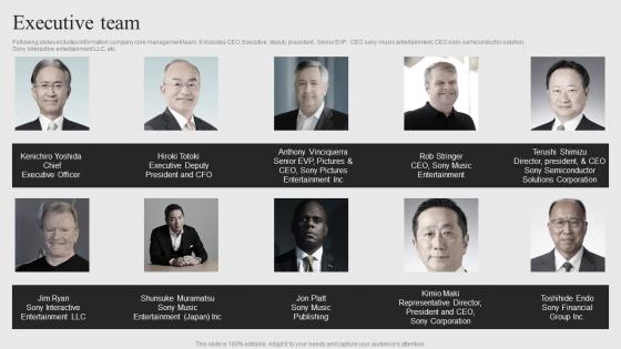 Sony Company Profile Executive Team CP SS