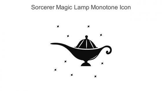 Sorcerer Magic Lamp Monotone Icon In Powerpoint Pptx Png And Editable Eps Format