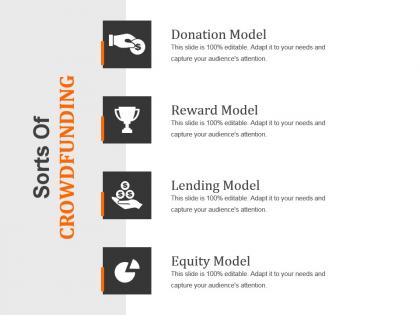 Sorts of crowdfunding powerpoint slide inspiration