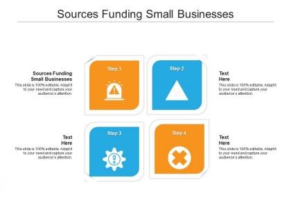 Sources funding small businesses ppt powerpoint presentation gallery professional cpb