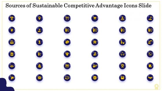 Sources of sustainable competitive advantage icons slide