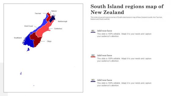 South Island Regions Map Of New Zealand