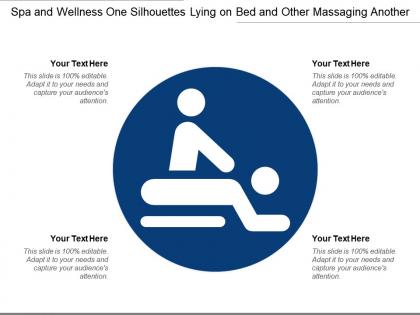 Spa and wellness one silhouettes lying on bed and other massaging another
