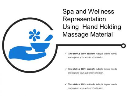 Spa and wellness representation using hand holding massage material