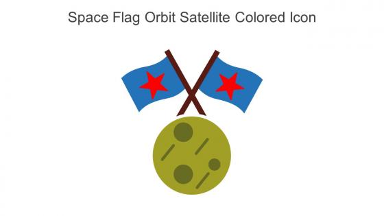 Space Flag Orbit Satellite Colored Icon In Powerpoint Pptx Png And Editable Eps Format