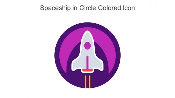 Spaceship In Circle Colored Icon In Powerpoint Pptx Png And Editable Eps Format