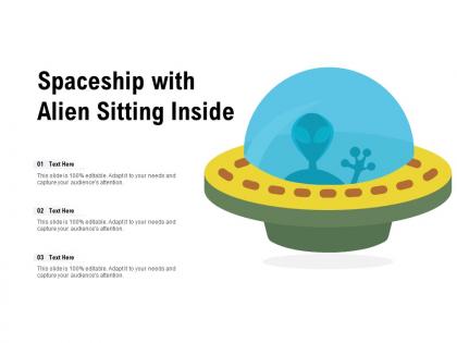 Spaceship with alien sitting inside
