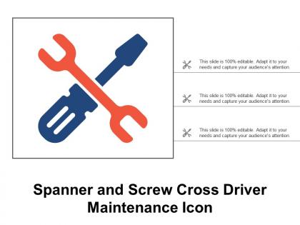 Spanner and screw cross driver maintenance icon