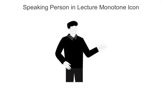 Speaking Person In Lecture Monotone Icon In Powerpoint Pptx Png And Editable Eps Format