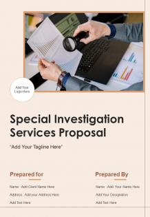 Special Investigation Services Proposal Report Sample Example Document