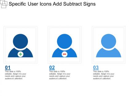 Specific user icons add subtract signs