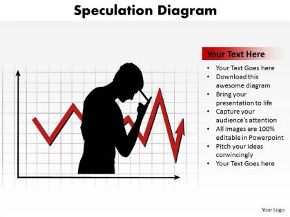 Speculation diagram financial crisis silhouette of man sad looking down powerpoint templates 0712