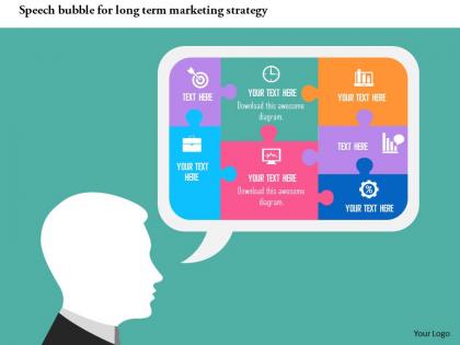 Speech bubble for long term marketing strategy flat powerpoint design