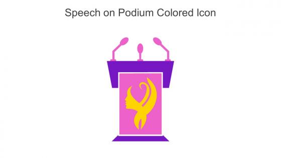 Speech On Podium Colored Icon In Powerpoint Pptx Png And Editable Eps Format