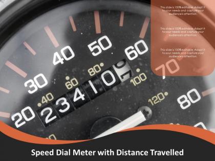 Speed dial meter with distance travelled