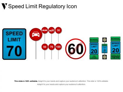 Speed limit regulatory icon powerpoint show