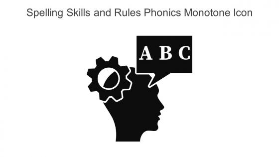 Spelling Skills And Rules Phonics Monotone Icon In Powerpoint Pptx Png And Editable Eps Format