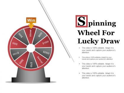 Spinning wheel for lucky draw powerpoint templates