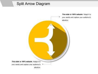 Split arrow diagram ppt slide show