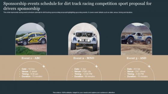 Sponsorship Events Schedule For Dirt Track Racing Competition Sport Proposal For Drivers Topics