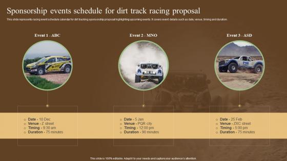 Sponsorship Events Schedule For Dirt Track Racing Proposal Ppt Professional Graphics Pictures