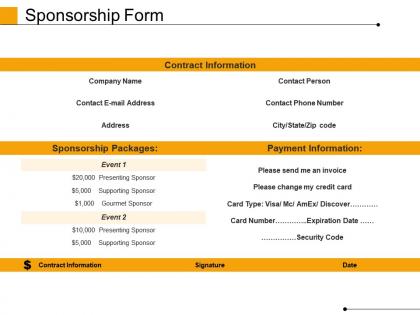 Sponsorship form powerpoint slide show