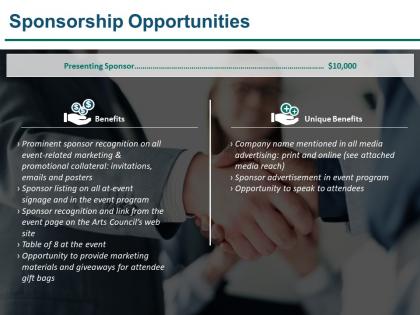 Sponsorship opportunities sample ppt files