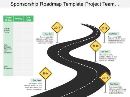 Sponsorship roadmap template project team activity date time