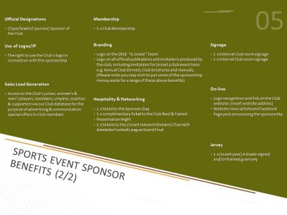 Sports event sponsor benefits ppt powerpoint presentation infographics clipart