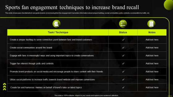 Sports Fan Engagement Techniques To Increase Brand Recall Comprehensive Guide To Sports