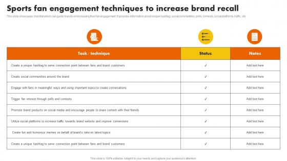 Sports Fan Engagement Techniques To Increase Brand Recall Sports Marketing Programs MKT SS V