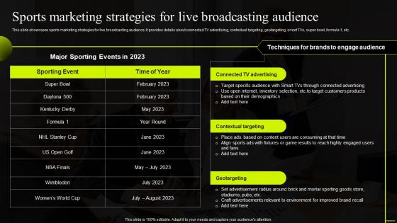 Sports Marketing Strategies For Live Broadcasting Audience Comprehensive Guide To Sports