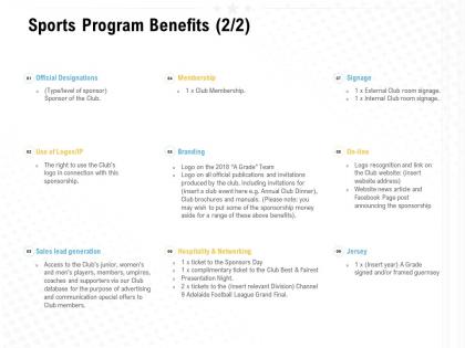 Sports program benefits ppt powerpoint presentation slide download