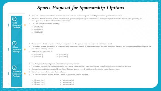 Sports proposal for sponsorship options ppt styles example introduction