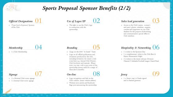 Sports proposal sponsor benefits ppt summary infographic template