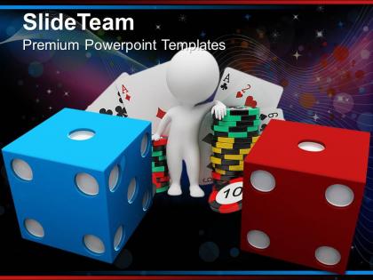 Sports strategy games powerpoint templates blue and red dice ppt process