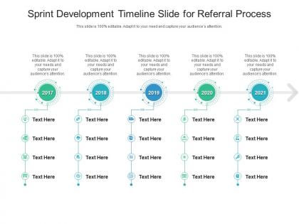 Sprint development timeline slide for referral process infographic template