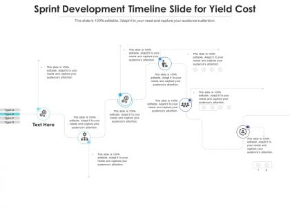 Sprint development timeline slide for yield cost infographic template